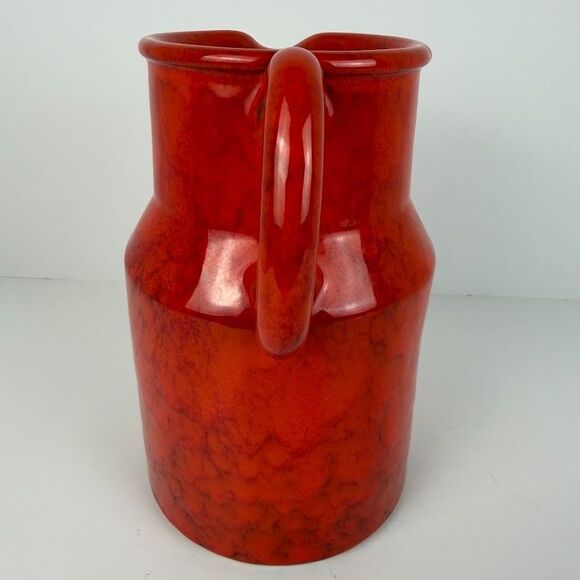 Vintage Mid Century Italian Peasant Village Red Pitcher, Rustic Farmhouse - Picture 5 of 10